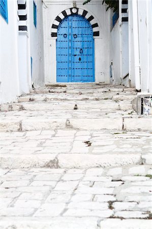 sidi bou said - Blue door and steps, Sidi Bou Said, Tunisia, North Africa, Africa Foto de stock - Con derechos protegidos, Código: 841-05786043