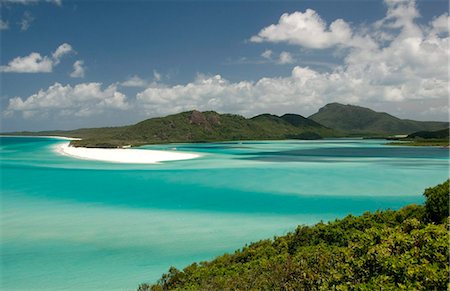 queensland - Whitehaven Beach et Hill Inlet, île de Whitsunday, Queensland, Australie, Pacifique Photographie de stock - Rights-Managed, Code: 841-05781223