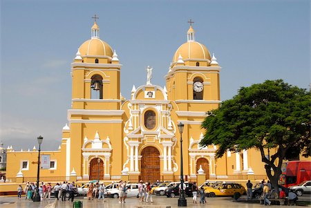 Place principale et la cathédrale, Trujillo, Pérou, Amérique du Sud Photographie de stock - Rights-Managed, Code: 841-05781230
