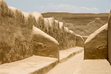 south america architecture - Restored ruins of Chan Chan, the Chimu capital of 1300AD, UNESCO World Heritage Site, near Trujillo, Peru, South America Stock Photo - Rights-Managed, Code: 841-05781232