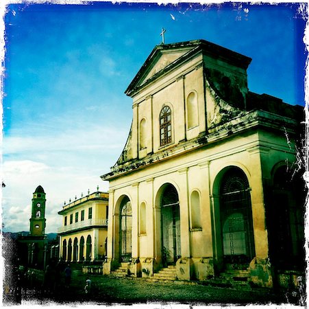 simsearch:841-03676826,k - Inglesia De Santisima Trinidad, Plaza Mayor, Trinidad, UNESCO World Heritage Site, Cuba, West Indies, Central America Foto de stock - Con derechos protegidos, Código: 841-05781363