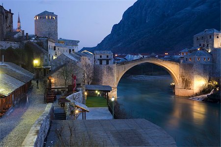 Stari Most Bridge, Mostar, UNESCO World Heritage Site, Bosnia, Bosnia Herzegovina, Europe Stock Photo - Rights-Managed, Code: 841-05781515
