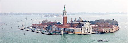 san giorgio maggiore - Taken from Campanile in St. Marks Square looking over The Lido, Venice, UNESCO World Heritage Site, Veneto, Italy, Europe Fotografie stock - Rights-Managed, Codice: 841-05781535