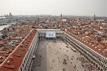 san marco - Vers l'ouest du Campanile sur St. Marks place et de la ville, Venise, patrimoine mondial de l'UNESCO, Veneto, Italie, Europe Photographie de stock - Rights-Managed, Code: 841-05781553