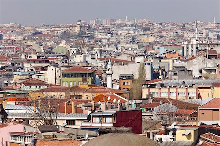 Cityscape of houses and mosques, looking north from harbour, Istanbul, Turkey, Europe Foto de stock - Con derechos protegidos, Código: 841-05781565