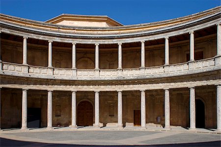 Palace of Charles V, Alhambra Palace, UNESCO World Heritage Site, Granada, Andalucia, Spain, Europe Foto de stock - Con derechos protegidos, Código: 841-05781719