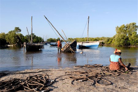 dhow boat - Dhows, harbour near Ibo Island, Mozambique, Africa Stock Photo - Rights-Managed, Code: 841-05781790