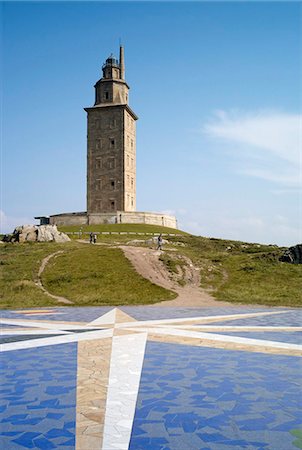 Tour d'Hercule (Torre de Hércules), A Coruña, Galice, Espagne, Europe Photographie de stock - Rights-Managed, Code: 841-05781825