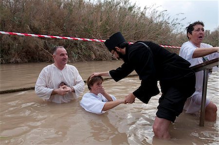 Epiphany Orthodox celebrations at the baptismal site of Qasr el Yahud, Jordan River, Israel, Middle East Fotografie stock - Rights-Managed, Codice: 841-05781874