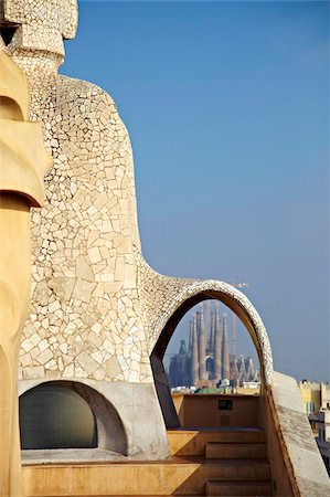 La Casa Milà, Barcelone, Catalogne, Espagne, Europe Photographie de stock - Rights-Managed, Code: 841-05781917