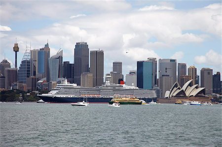 Navire de croisière de la Reine Elizabeth, Sydney Harbour, Sydney, New South Wales, Australie, Pacifique Photographie de stock - Rights-Managed, Code: 841-05781940