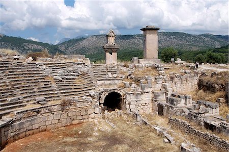 demi cercle - L'amphithéâtre sur le site lycien de Xanthos, patrimoine mondial de l'UNESCO, Province d'Antalya, Anatolie, Turquie, Asie mineure, Eurasie Photographie de stock - Rights-Managed, Code: 841-05781975