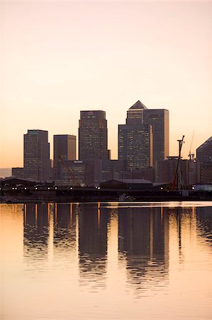 Canary Wharf seen from Victoria Wharf, London Docklands, London, England, United Kingdom, Europe Stock Photo - Rights-Managed, Code: 841-05782080