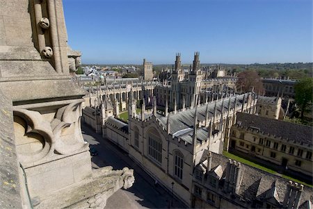 Aerial view over All Souls College, Oxford, Oxfordshire, England, United Kingdom, Europe Foto de stock - Con derechos protegidos, Código: 841-05782178