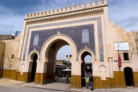 fez - Blue Gate (Bab Boujloude), Fez, Morocco, North Africa, Africa Foto de stock - Con derechos protegidos, Código: 841-05782189