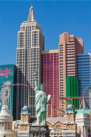 New York-hôtel New York avec montagnes russes, le Strip, Las Vegas Boulevard South, Las Vegas, Nevada, États-Unis d'Amérique, l'Amérique du Nord Photographie de stock - Rights-Managed, Code: 841-05782308
