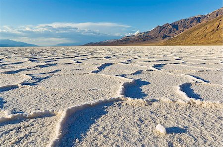 Salt pan polygons at Badwater Basin, 282ft below sea level and the lowest place in North America, Death Valley National Park, California, United States of America, North America Stock Photo - Rights-Managed, Code: 841-05782322