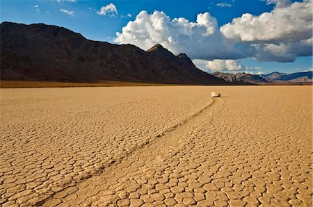 simsearch:841-05782326,k - The Grandstand in Racetrack Valley, a dried lake bed known for its sliding rocks on the Racetrack Playa, Death Valley National Park, California, United States of America, North America Stock Photo - Rights-Managed, Code: 841-05782334