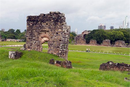 panama people - Archaeological site ruins of Panama Viejo, UNESCO World Heritage Site, Panama City, Panama, Central America Stock Photo - Rights-Managed, Code: 841-05782576
