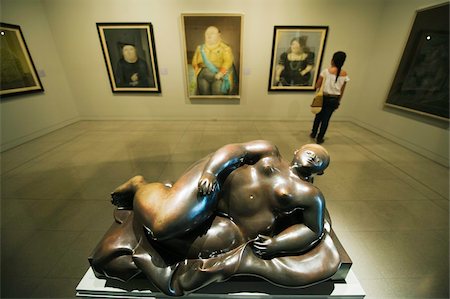 female gallery - Sculpture and art work by Fernando Botero, Museo de Antioquia, Botero Museum, Medellin, Colombia, South America Stock Photo - Rights-Managed, Code: 841-05782700