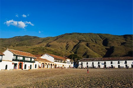 Plaza Mayor, largest public square in Colombia, colonial town of Villa de Leyva, Colombia, South America Stock Photo - Rights-Managed, Code: 841-05782754