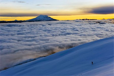 sunset adventure - View from Volcan Cotopaxi, 5897m, highest active volcano in the world, Ecuador, South America Stock Photo - Rights-Managed, Code: 841-05782864