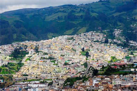 ekuador - Bunten Häuser in der alten Stadt, UNESCO-Weltkulturerbe, Quito, Ecuador, Südamerika Stockbilder - Lizenzpflichtiges, Bildnummer: 841-05782920