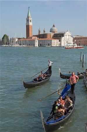 san giorgio maggiore - Gondoles avec l'île église de San Giorgio Maggiore, Venise, UNESCO World Heritage Site, Veneto, Italie, Europe Photographie de stock - Rights-Managed, Code: 841-05783317
