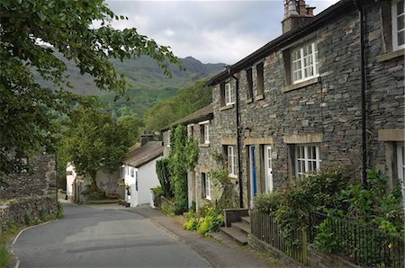 Traditional slate walled cottages at Seatoller, Borrowdale, Lake District National Park, Cumbria, England, United Kingdom, Europe Stock Photo - Rights-Managed, Code: 841-05783355