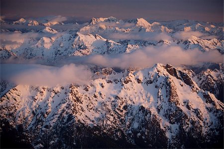 Aerial landscape, Olympic mountains, Olympic National Park, UNESCO World Heritage Site, Washington State, United States of America, North America Stock Photo - Rights-Managed, Code: 841-05783640