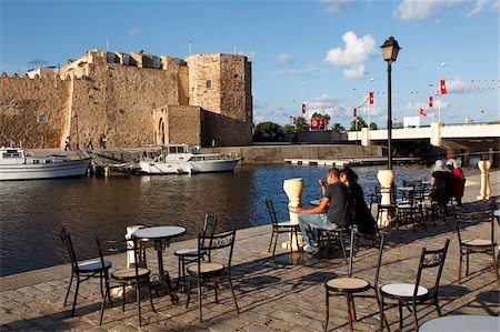 Old port canal and kasbah wall, Bizerte, Tunisia, North Africa, Africa Stock Photo - Rights-Managed, Code: 841-05794579