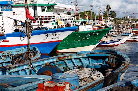 Fishing boats, Kelibia Harbour, Tunisia, North Africa, Africa Stock Photo - Rights-Managed, Code: 841-05794587