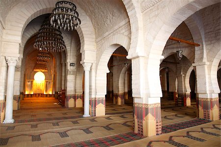 prayer hall - Prayer hall of the Great Mosque, Medina, Sousse, Tunisia, North Africa, Africa Stock Photo - Rights-Managed, Code: 841-05794662