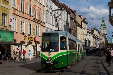 simsearch:841-05846383,k - Tram on Herrengasse, with Stadtpfarrkirche (city parish church) in distance, Graz, Styria, Austria, Europe Stock Photo - Rights-Managed, Code: 841-05794685