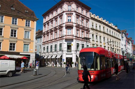 Tram, Hauptplatz, Graz, Styria, Austria, Europe Stock Photo - Rights-Managed, Code: 841-05794683