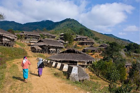 Traditional village, Paia near Along, Arunachal Pradesh, Northeast India, India, Asia Foto de stock - Con derechos protegidos, Código: 841-05794848