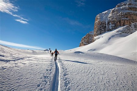 Ski de randonnée, ski-alpinisme dans les Dolomites, Piz Boe, Alpes orientales, Bolzano, Tyrol du Sud, Italie, Europe Photographie de stock - Rights-Managed, Code: 841-05795233