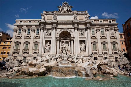 fontana di trevi - The baroque Trevi fountain in Rome, Lazio, Italy, Europe Fotografie stock - Rights-Managed, Codice: 841-05795265