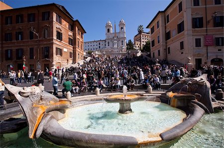 piazza di spagna rome - Barcaccia fountain, Spanish Steps and Piazza di Spagna, Rome, Lazio, Italy, Europe Stock Photo - Rights-Managed, Code: 841-05795278