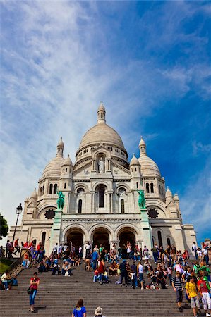 sacre coeur montmartre - Basilica of Sacre Coeur, Montmartre, Paris, France, Europe Stock Photo - Rights-Managed, Code: 841-05795288