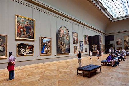 painting of people in a art gallery - Louvre Museum, Paris, France, Europe Stock Photo - Rights-Managed, Code: 841-05795309