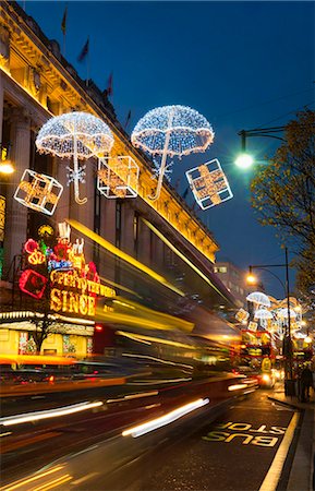 Selfridges and Christmas lights, Oxford Street, London, England, United Kingdom, Europe Fotografie stock - Rights-Managed, Codice: 841-05795487