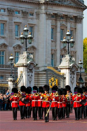 soldiers outside buckingham palace - Changing of the Guard, Buckingham Palace, London, England, United Kingdom, Europe Stock Photo - Rights-Managed, Code: 841-05795597