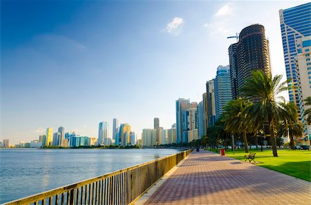 Buheirah Corniche beside Khalid Lagoon, Sharjah, United Arab Emirates, Middle East Stock Photo - Rights-Managed, Code: 841-05795654