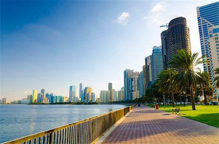 Buheirah Corniche beside Khalid Lagoon, Sharjah, United Arab Emirates, Middle East Stock Photo - Rights-Managed, Code: 841-05795654