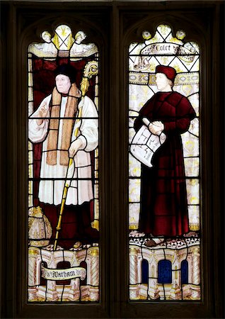 Stained glass windows in the Great Hall, at Christ Church College, Oxford University, Oxford, Oxfordshire, England, United Kingdom, Europe Foto de stock - Con derechos protegidos, Código: 841-05795873