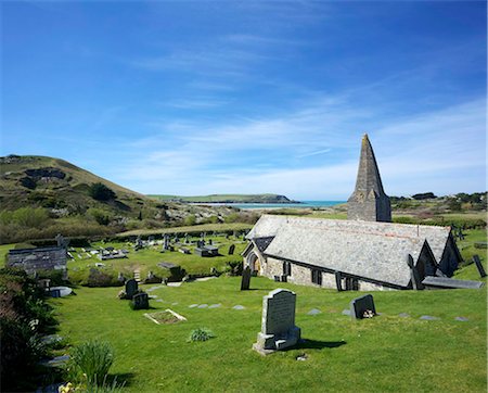 simsearch:841-05785108,k - Vues de l'estuaire de Camel depuis le cimetière, l'église St. Enodoc, Rock, North Cornwall, Angleterre, Royaume-Uni, Europe Photographie de stock - Rights-Managed, Code: 841-05795912