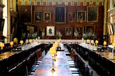 Great Hall (dining room) at Christ Church College, Oxford University, Oxford, Oxfordshire, England, United Kingdom, Europe Stock Photo - Rights-Managed, Code: 841-05795943