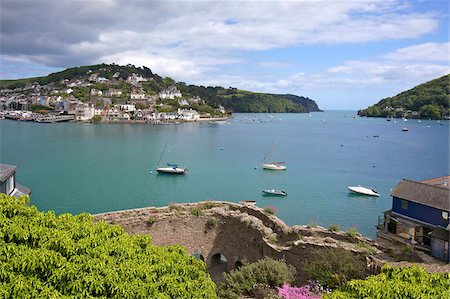 dart river - Bayard's Cove Fort and the River Dart estuary in spring sunshine, Dartmouth, South Devon, England, United Kingdom, Europe Stock Photo - Rights-Managed, Code: 841-05795957