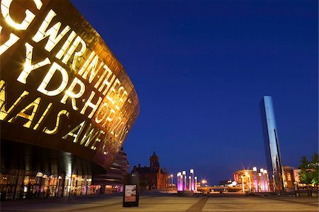 Wales Millennium Centre, Bute Place, Cardiff Bay, Cardiff, South Glamorgan, South Wales, Wales, United Kingdom, Europe Stock Photo - Rights-Managed, Code: 841-05795975